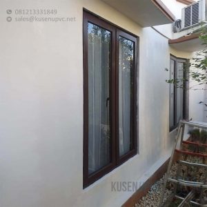 Jual Jendela UPVC Swing Coklat Perumahan Siaga Residence Pejaten Barat Pasar Minggu ID6562⁣