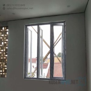 Harga Jendela UPVC Swing Putih Puri Gading Cluster Villa Tampak Siring Pondok Melati Bekasi ID6999