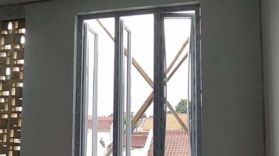 Harga Jendela UPVC Swing Putih Puri Gading Cluster Villa Tampak Siring Pondok Melati Bekasi